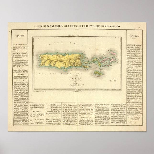 Poster Porto Rico, Îles Vierges (Devant)