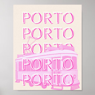 Poster Porto Travel Art, Portugal Travel Art, Rose