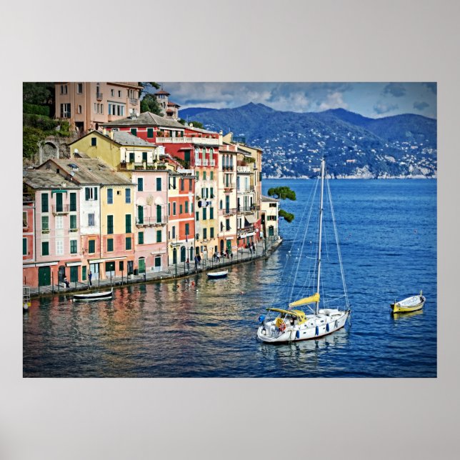 Poster Portofino de voile et l'affiche de la Riviera ital (Devant)