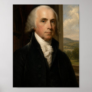 Poster Portrait à l'huile de James Madison 4e président