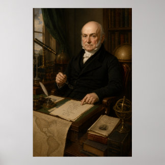 Poster Portrait à l'huile de John Quincy Adams | 6e Prési