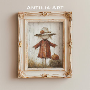 Poster Portrait à moelle caresse Peinture paille Vintage 