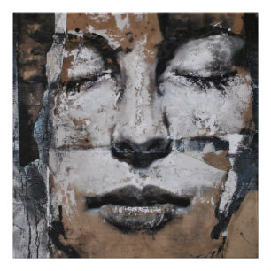 Poster portrait, abstraction, aquarelle, art, décoration,
