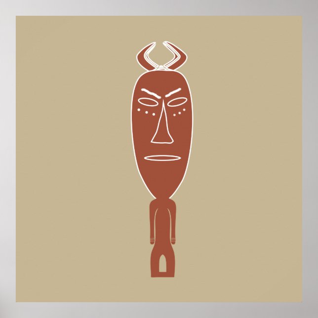 Poster portrait abstrait africain (Devant)