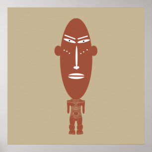 Poster portrait abstrait africain