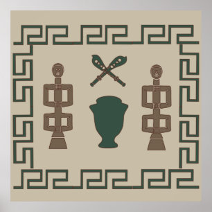 Poster portrait abstrait afro-africain