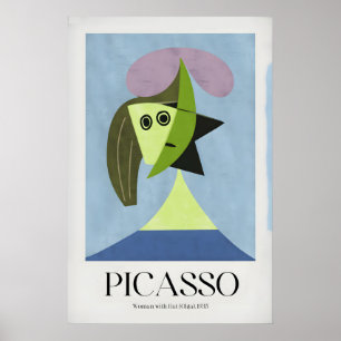 Poster Portrait abstrait de femme au chapeau Olga935 de P