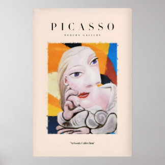 Poster Portrait abstrait de femme blonde de Picasso Impre