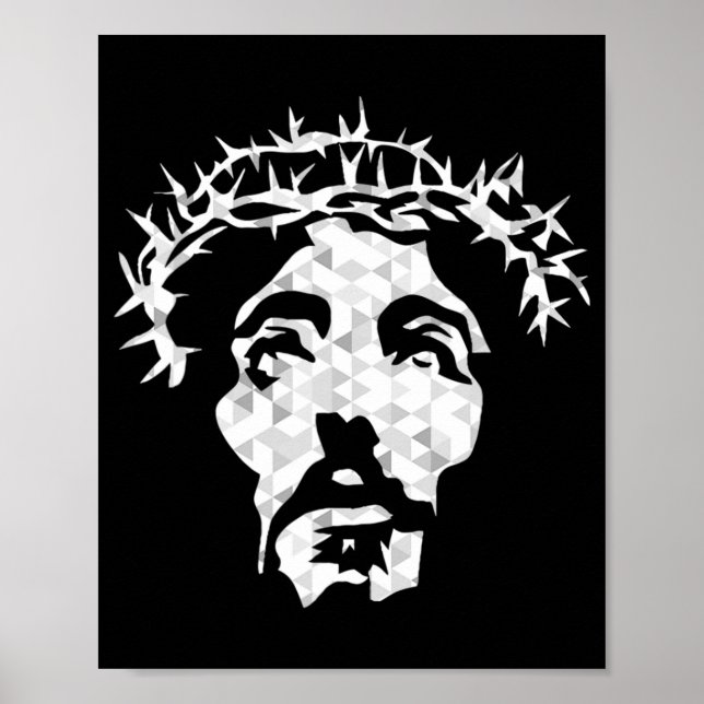 Poster Portrait Abstrait Jésus Christ - Devout Christian (Devant)