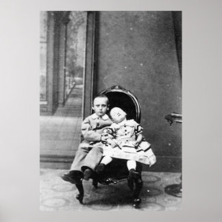 Poster Portrait antique hantant de frères et sœurs