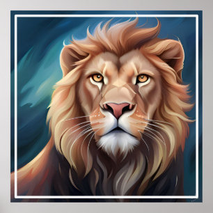 Poster Portrait Art numérique Lion-56556