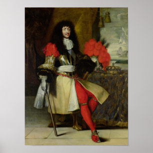 Poster Portrait assis de Louis XIV après 1670