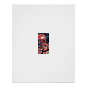 Poster Portrait Cosmique Ardente Champignon Luminescent