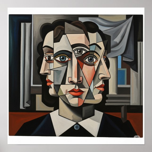 Poster Portrait Cubiste (Devant)