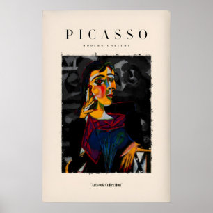 Poster Portrait cubiste de femme assise de Picasso Impres