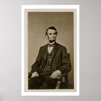 Poster Portrait d'Abraham Lincoln (1809-65) (photo b/w)