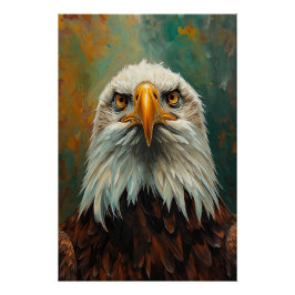Poster Portrait d'aigle artistique - Peinture à l'huile d