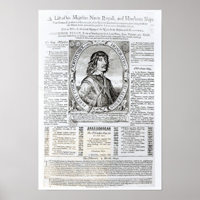 Poster Portrait d'Algernon Percy (Devant)