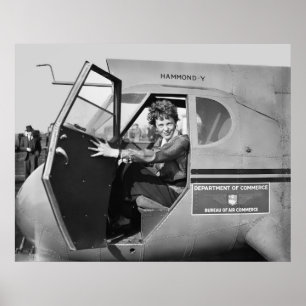 POSTER PORTRAIT D'AMELIA EARHART 1936