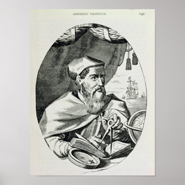 Poster Portrait d'Amerigo Vespucci (Devant)