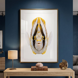 Poster Portrait d'Ange jaune rayé