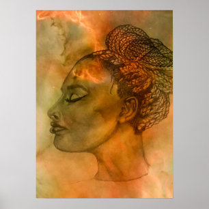 Poster Portrait dans l'impression de profil