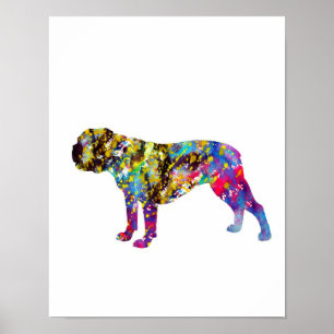 Poster Portrait d'aquarelle Bulldog Art