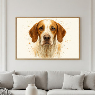 Poster Portrait d'aquarelle Pointer Dog