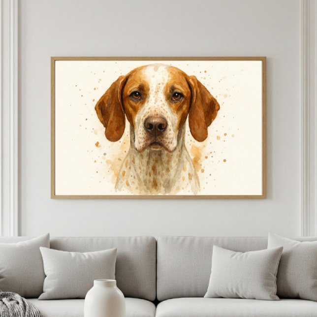 Poster Portrait d'aquarelle Pointer Dog (Créateur téléchargé)