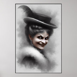 Poster Portrait d'art de femme victorienne mystérieuse et