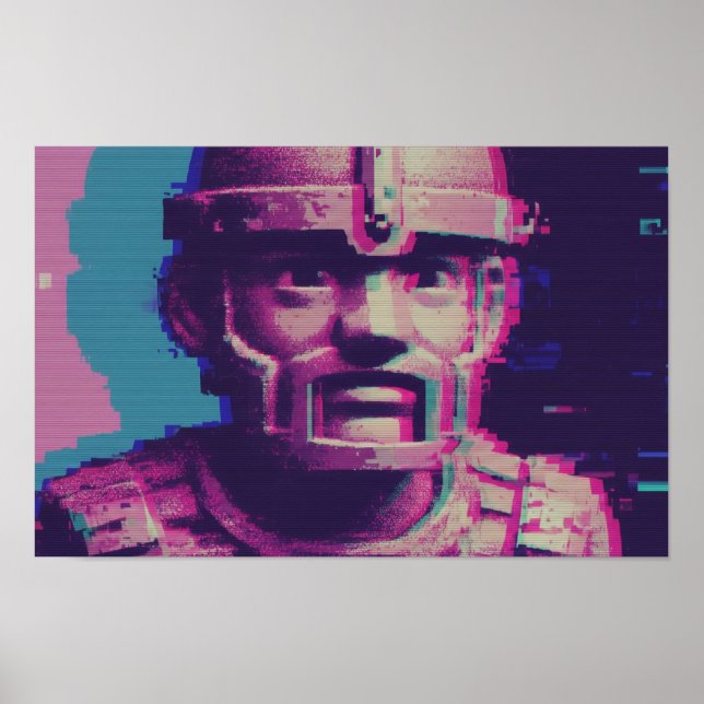 Poster Portrait d'art Vaporwave Glitch (Devant)