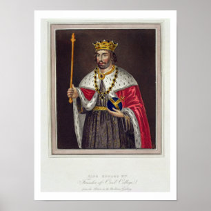 Poster Portrait de 1284-1327) fondateurs du Roi Edouard