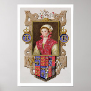 Poster Portrait de 1507-36) 2èmes reines d'Anne Boleyn
