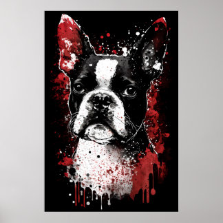 Poster Portrait de Boston Terrier