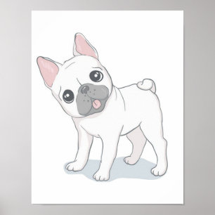 Poster Portrait de Bulldog Français mignon AMOUREUX DES