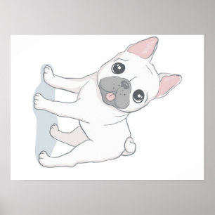 Poster Portrait de Bulldog Français mignon AMOUREUX DES