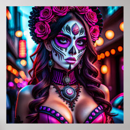 Poster Portrait de Catrina de Día de los Muertos