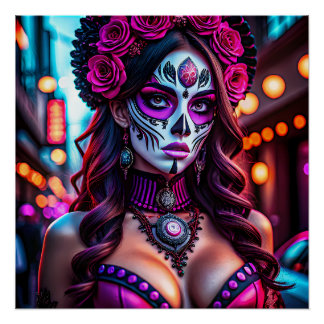 Poster Portrait de Catrina de Día de los Muertos
