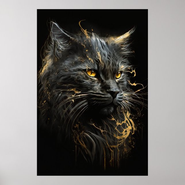 Poster Portrait de chat Animal Nature sauvage Esprit sauv (Devant)