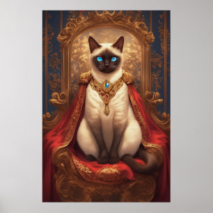 Poster Portrait de chat majestueux Royal Siamese