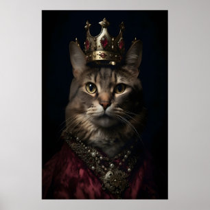Poster Portrait de chat royal, Art de compagnie aristocra