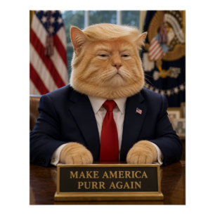 Poster Portrait de chat Trump – Faire à nouveau ronronner