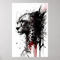 Portrait de Cheetah d'encre