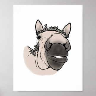 Poster Portrait de cheval amusant | Équestre fantaisiste
