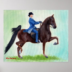 Poster Portrait de cheval de Saddlebred Exhuberation