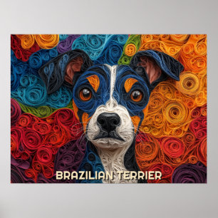 Poster Portrait de chien d'art de Queue de papier Terrier
