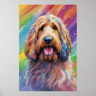 Poster Portrait de chien d'art numérique, mignon chien Ot
