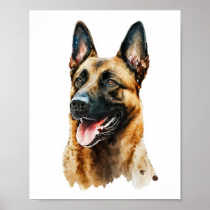 Poster Portrait de chien personnalisé, Portrait d'animal 
