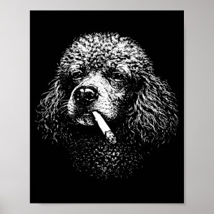 Poster Portrait de chien rétro cool au graphique de chien