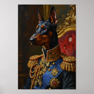 Poster Portrait de Dobermann Royal